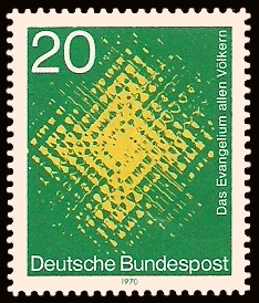 20 Pf Briefmarke: Evangelium allen Völkern 20 Pf Briefmarke: Evangelium allen Völkern
