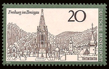 20 Pf Briefmarke: Freiburg im Breisgau 20 Pf Briefmarke: Freiburg im Breisgau