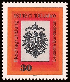 30 Pf Briefmarke: 100 Jahre Reichsgründung
