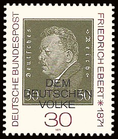 30 Pf Briefmarke: 100. Geburtstag Friedrich Ebert