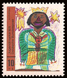 10 + 5 Pf Briefmarke: Jugendmarke 1971, Kinderzeichnungen