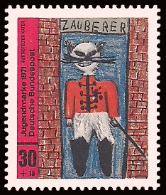 30 + 15 Pf Briefmarke: Jugendmarke 1971, Kinderzeichnungen 30 + 15 Pf Briefmarke: Jugendmarke 1971, Kinderzeichnungen
