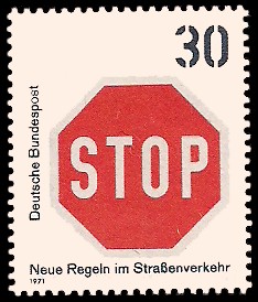 30 Pf Briefmarke: Neue Regeln im Straßenverkehr