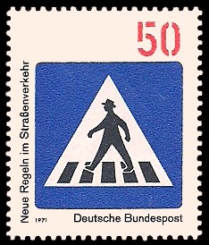 50 Pf Briefmarke: Neue Regeln im Straßenverkehr