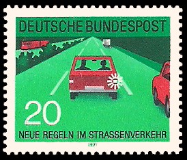 20 Pf Briefmarke: Neue Regeln im Strassenverkehr