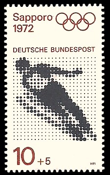 10 + 5 Pf Briefmarke: Olympische Spiele 1972 in München und Sapporo