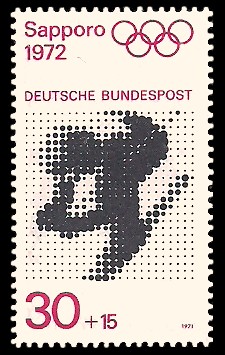 30 + 15 Pf Briefmarke: Olympische Spiele 1972 in München und Sapporo