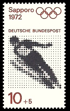 10 + 5 Pf Briefmarke: Olympische Spiele 1972 in München und Sapporo
