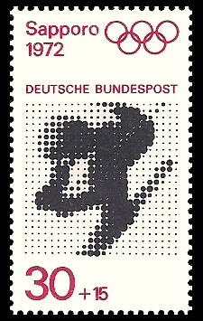 30 + 15 Pf Briefmarke: Olympische Spiele 1972 in München und Sapporo