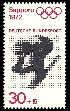 30 + 15 Pf Briefmarke: Olympische Spiele 1972 in München und Sapporo 30 + 15 Pf Briefmarke: Olympische Spiele 1972 in München und Sapporo