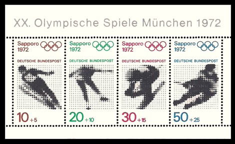  Briefmarke: Block: Olympische Spiele 1972 in München und Sapporo