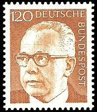 120 Pf Briefmarke: Bundespräsident Gustav Heinemann 120 Pf Briefmarke: Bundespräsident Gustav Heinemann