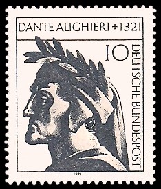 10 Pf Briefmarke: 650. Todestag Dante Alighieri 10 Pf Briefmarke: 650. Todestag Dante Alighieri