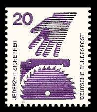 20 Pf Briefmarke: Jederzeit Sicherheit