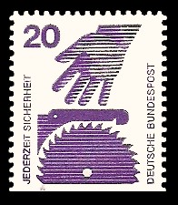 20 Pf Briefmarke: Jederzeit Sicherheit