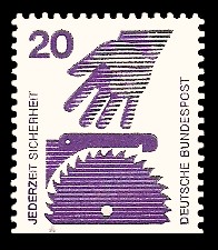 20 Pf Briefmarke: Jederzeit Sicherheit 20 Pf Briefmarke: Jederzeit Sicherheit