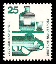 25 Pf Briefmarke: Jederzeit Sicherheit