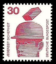 30 Pf Briefmarke: Jederzeit Sicherheit