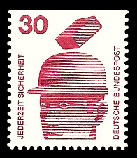 30 Pf Briefmarke: Jederzeit Sicherheit 30 Pf Briefmarke: Jederzeit Sicherheit