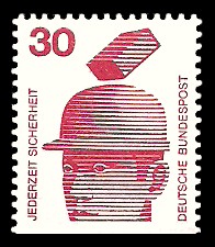 30 Pf Briefmarke: Jederzeit Sicherheit 30 Pf Briefmarke: Jederzeit Sicherheit