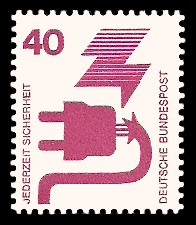 40 Pf Briefmarke: Jederzeit Sicherheit