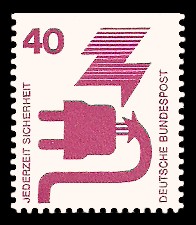 40 Pf Briefmarke: Jederzeit Sicherheit 40 Pf Briefmarke: Jederzeit Sicherheit