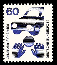 60 Pf Briefmarke: Jederzeit Sicherheit