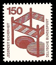 150 Pf Briefmarke: Jederzeit Sicherheit
