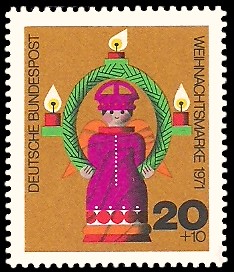 20 + 10 Pf Briefmarke: Weihnachtsmarke 1971