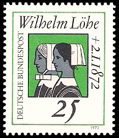 25 Pf Briefmarke: 100. Todestag Wilhelm Löhe