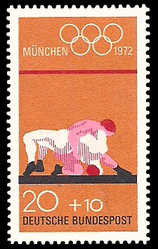 20 + 10 Pf Briefmarke: Olympische Spiele 1972 in München