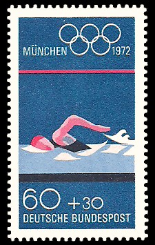 60 + 30 Pf Briefmarke: Olympische Spiele 1972 in München 60 + 30 Pf Briefmarke: Olympische Spiele 1972 in München