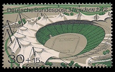 30 + 15 Pf Briefmarke: Olympische Spiele 1972 in München 30 + 15 Pf Briefmarke: Olympische Spiele 1972 in München