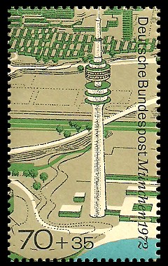 70 + 35 Pf Briefmarke: Olympische Spiele 1972 in München