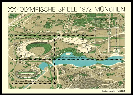2,45 DM Briefmarke: Block: XX. Olympische Spiele 1972 in München