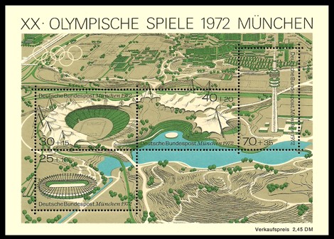 2,45 DM Briefmarke: Block: XX. Olympische Spiele 1972 in München 2,45 DM Briefmarke: Block: XX. Olympische Spiele 1972 in München