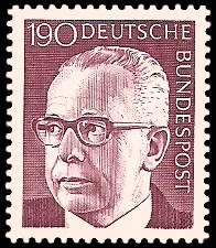 190 Pf Briefmarke: Bundespräsident Gustav Heinemann 190 Pf Briefmarke: Bundespräsident Gustav Heinemann