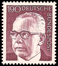 190 Pf Briefmarke: Bundespräsident Gustav Heinemann