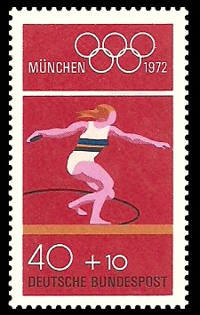 40 + 10 Pf Briefmarke: Olympische Spiele 1972 in München 40 + 10 Pf Briefmarke: Olympische Spiele 1972 in München