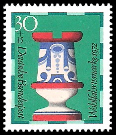 30 + 15 Pf Briefmarke: Wohlfahrtsmarke 1972, Schachfiguren