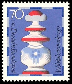70 + 35 Pf Briefmarke: Wohlfahrtsmarke 1972, Schachfiguren
