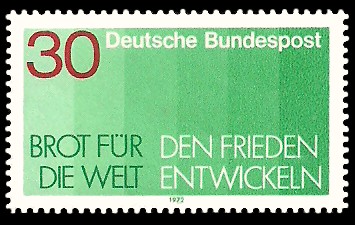 30 Pf Briefmarke: Brot für die Welt / den Frieden entwickeln