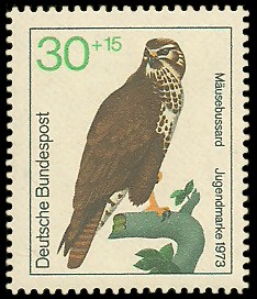 30 + 15 Pf Briefmarke: Jugendmarke 1973, Greifvögel