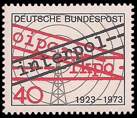 40 Pf Briefmarke: 50 Jahre Interpol 40 Pf Briefmarke: 50 Jahre Interpol