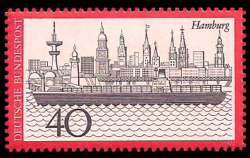 40 Pf Briefmarke: Hamburg