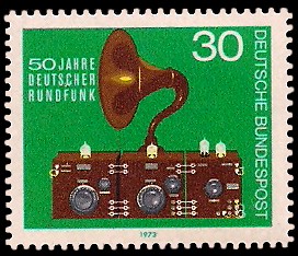 30 Pf Briefmarke: 50 Jahre deutscher Rundfunk 30 Pf Briefmarke: 50 Jahre deutscher Rundfunk