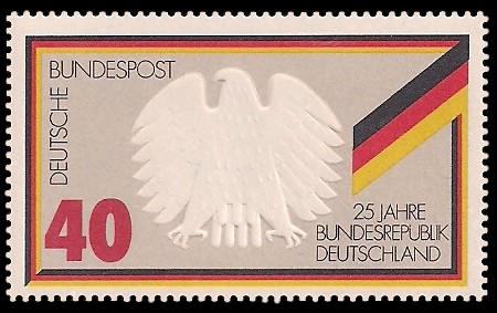 40 Pf Briefmarke: 25 Jahre Bundesrepublik Deutschland