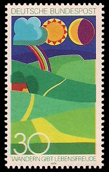 30 Pf Briefmarke: Wandern gibt Lebensfreude 30 Pf Briefmarke: Wandern gibt Lebensfreude