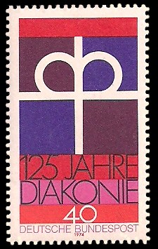 40 Pf Briefmarke: 125 Jahre Diakonie 40 Pf Briefmarke: 125 Jahre Diakonie