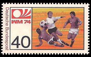 40 Pf Briefmarke: Fußball-Weltmeisterschaft 1974 40 Pf Briefmarke: Fußball-Weltmeisterschaft 1974